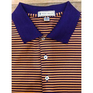 Peter Millar 100% Cotton Short Sleeve Striped Polo Golf Shirt Size M